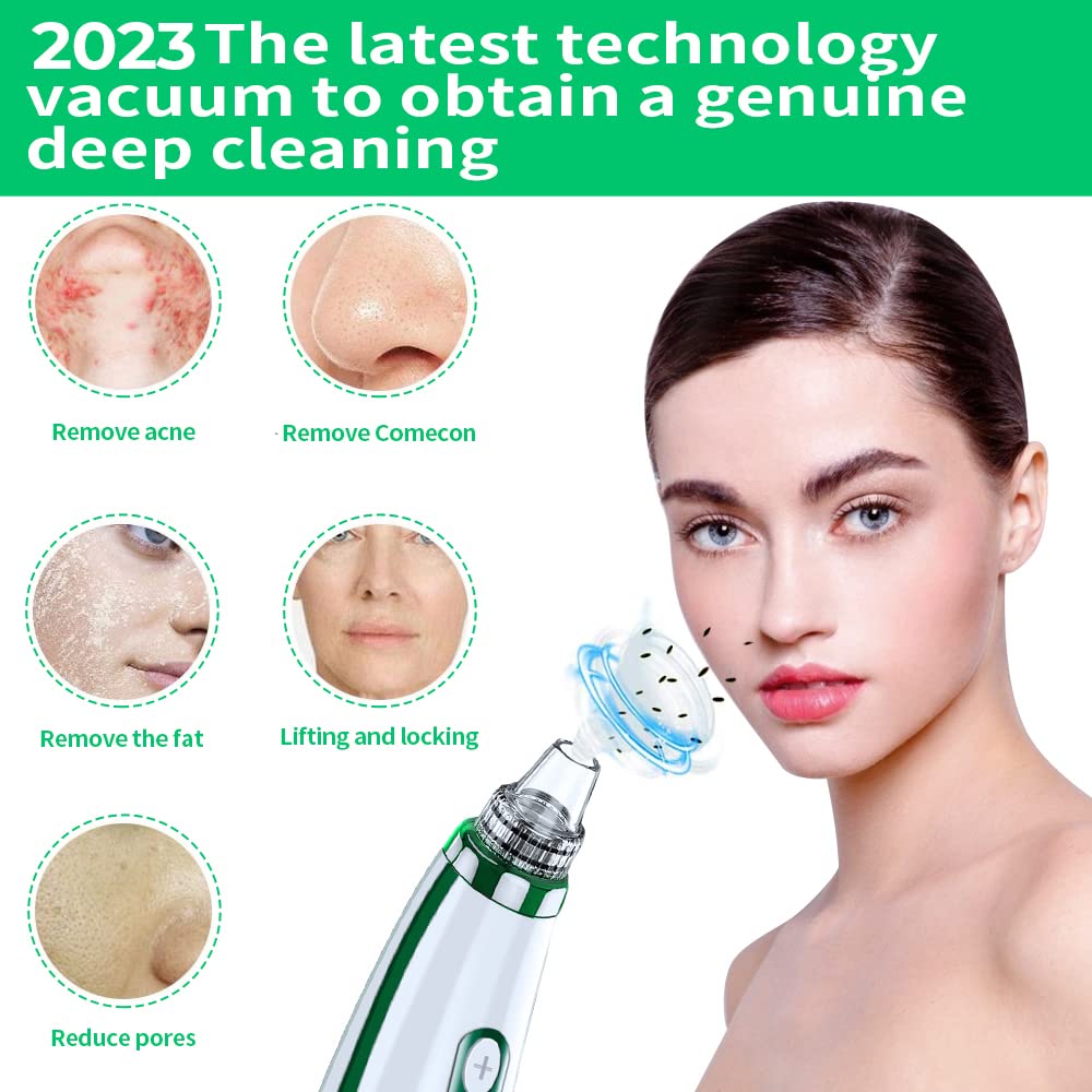 2023 Newest Blackhead Remover Pore Vacuum,Upgraded Facial Pore Cleaner,Electric Acne Comedone Whitehead Extractor Tool-5 Suction Power,5 Probes,USB Rechargeable Blackhead Vacuum Kit for Women & Men - Image 3